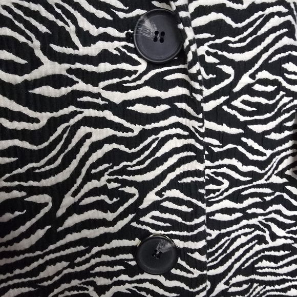 Per Una Black Mix Zebra Animal Print Lightweight Coat Size 6 US Size 10 UK - Picture 8 of 16